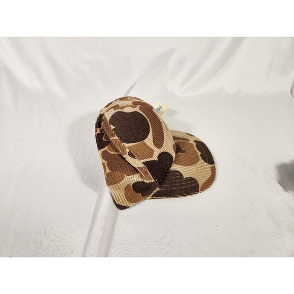 NOS 80's Camo Snapback Truckers Cap Corduroy Hunting Duck - Picture 4 of 7